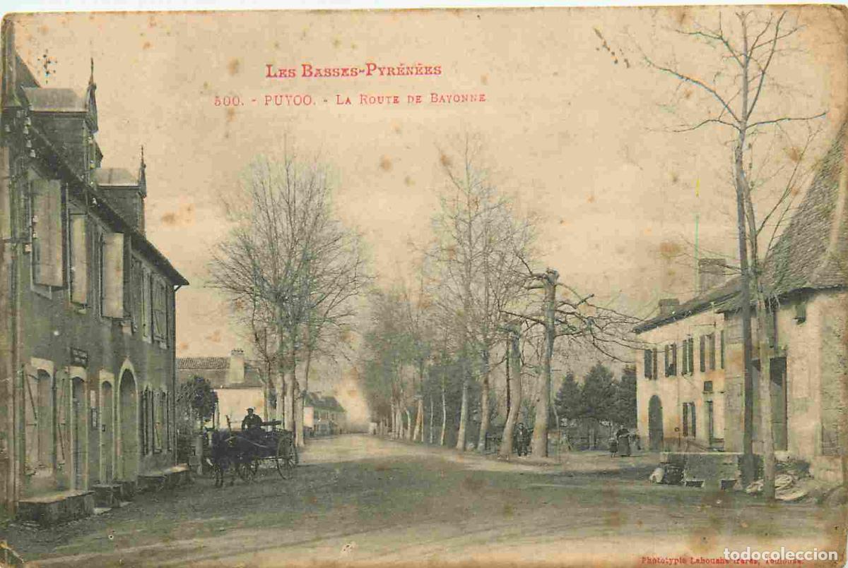 Cartoline: France - 64 - Puyoo - La route de Bayonne - Anim&eacute;e - CPA - Oblit&eacute;ration de 1914 - Voir Scans Recto-V