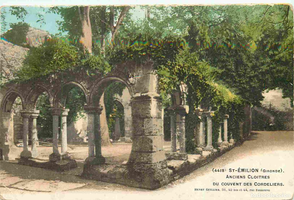 Postais: France - 33 - Saint Emilion - Ancien clo&icirc;tre du couvent des Cordeliers - Coloris&eacute;e - CPA - Oblit&eacute;rat