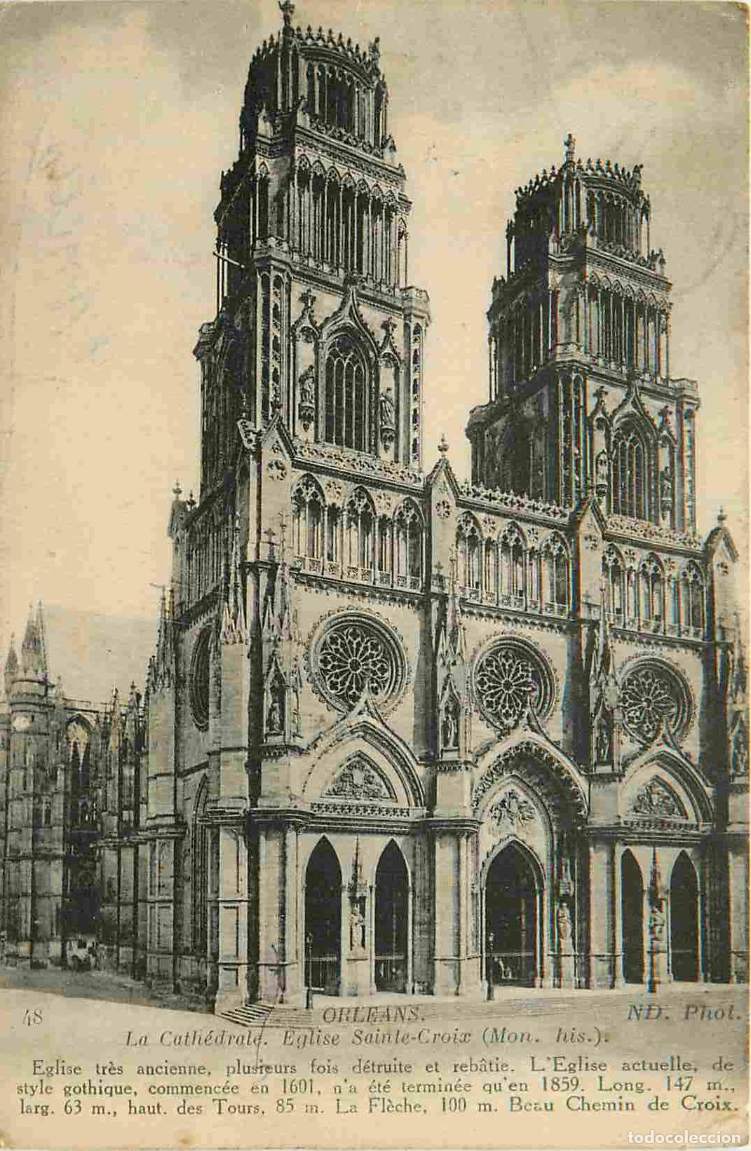 Cartoline: France - 45 - Orl&eacute;ans - La cath&eacute;drale - Eglise sainte Croix - CPA - Voir Scans Recto-Verso
