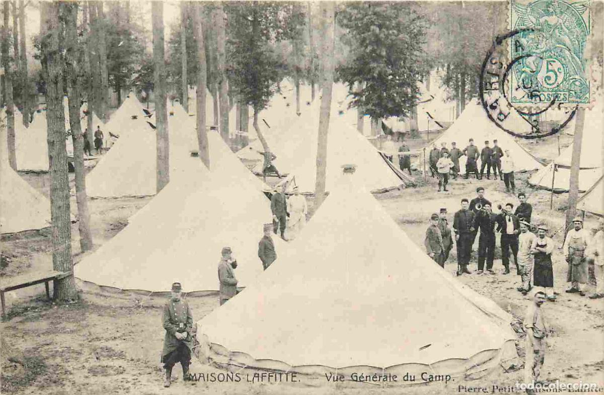 Cartes Postales: France - 78 - Maisons Laffitte - Vue g&eacute;n&eacute;rale du camp - Anim&eacute;e - Militaria - CPA - Oblit&eacute;ration de 1