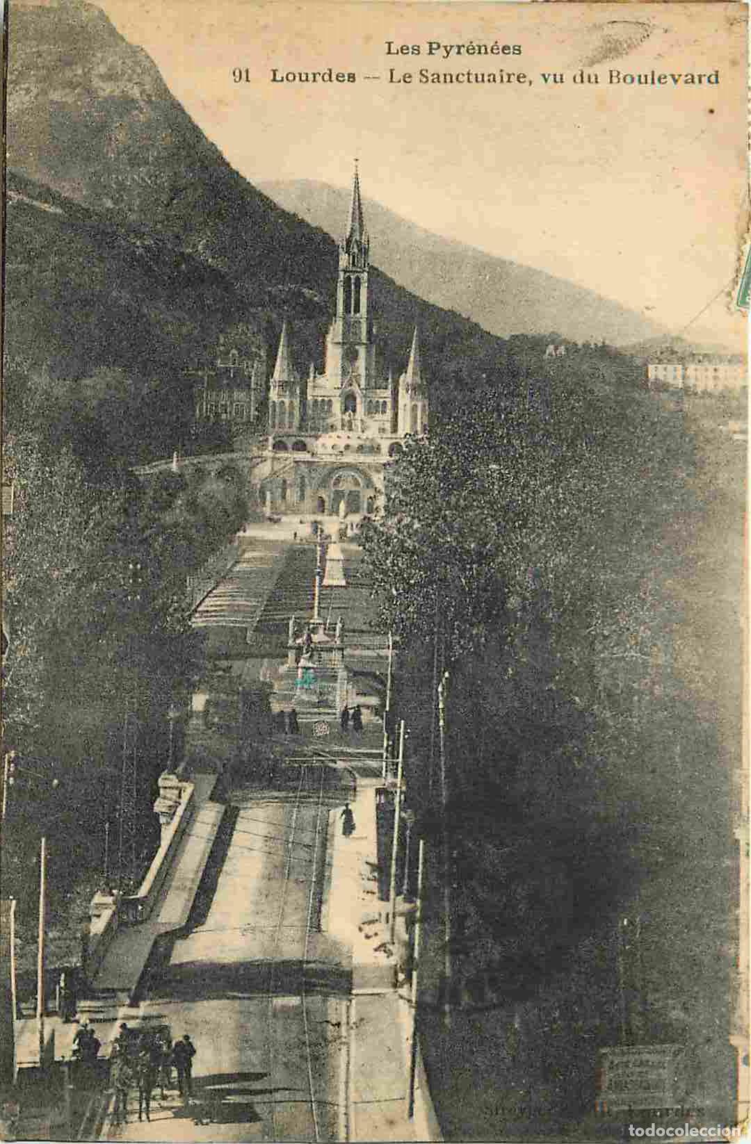 Cartes Postales: France - 65 - Lourdes - Le sanctuaire vu du boulevard - CPA - Oblit&eacute;ration - Voir Scans Recto-Verso