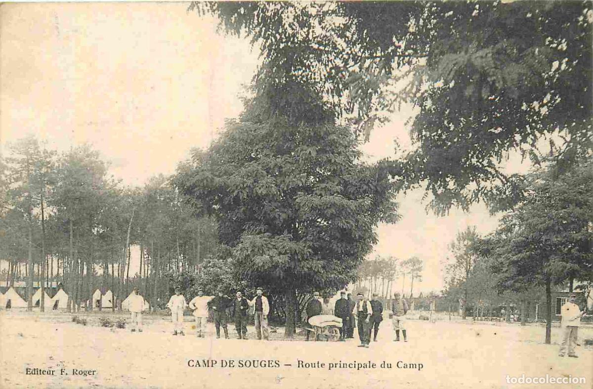 Cartes Postales: France - 33 - Camp de Souges - Route principale du Camp - Anim&eacute;e - Militaria - CPA - Voyag&eacute;e en 1915