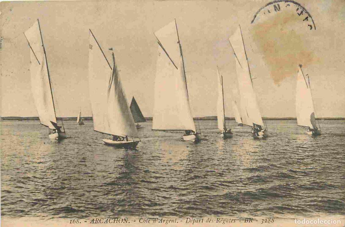 Cartes Postales: France - 33 - Arcachon - D&eacute;part des r&eacute;gates - Voile - Anim&eacute;e - CPA - Voir Scans Recto-Verso
