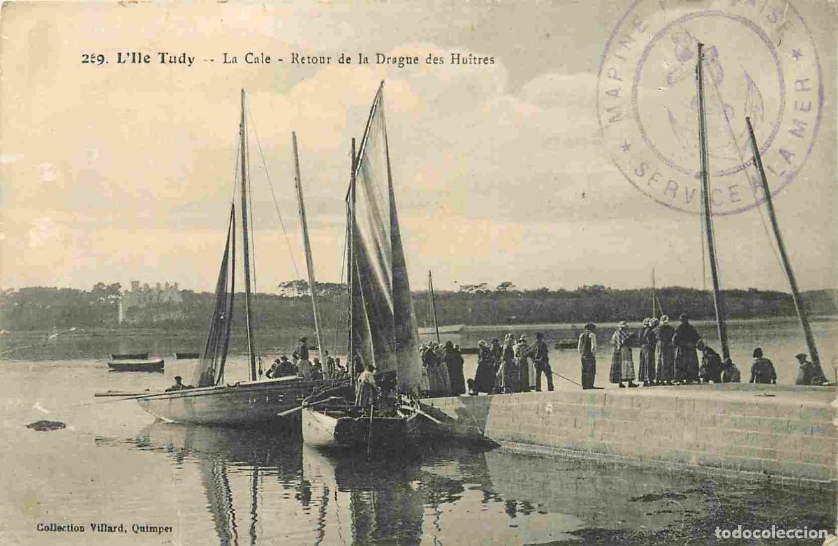 Cartes Postales: France - 29 - Ile Tudy - La cale - Retour de la drague des hu&icirc;tres - Anim&eacute;e - Bateaux - Ostr&eacute;icultur