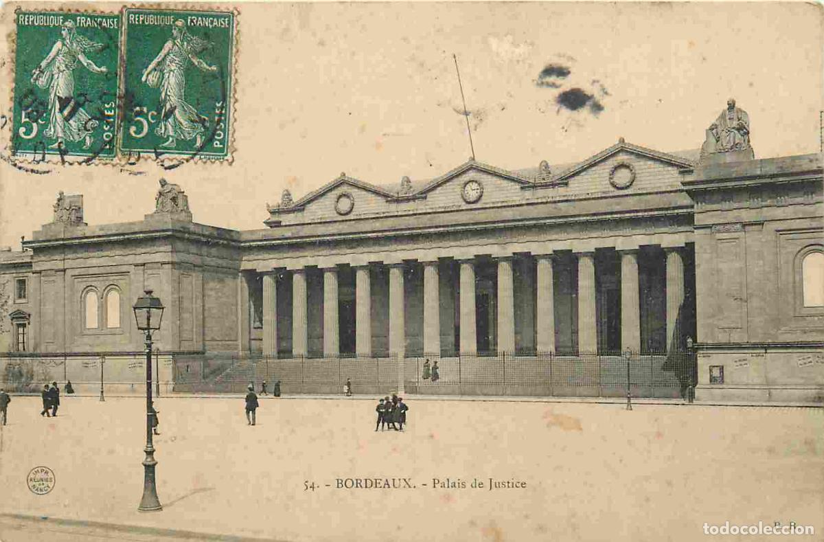 Cartes Postales: France - 33 - Bordeaux - Palais de justice - Anim&eacute;e - CPA - Oblit&eacute;ration de 1908 - Voir Scans Recto-