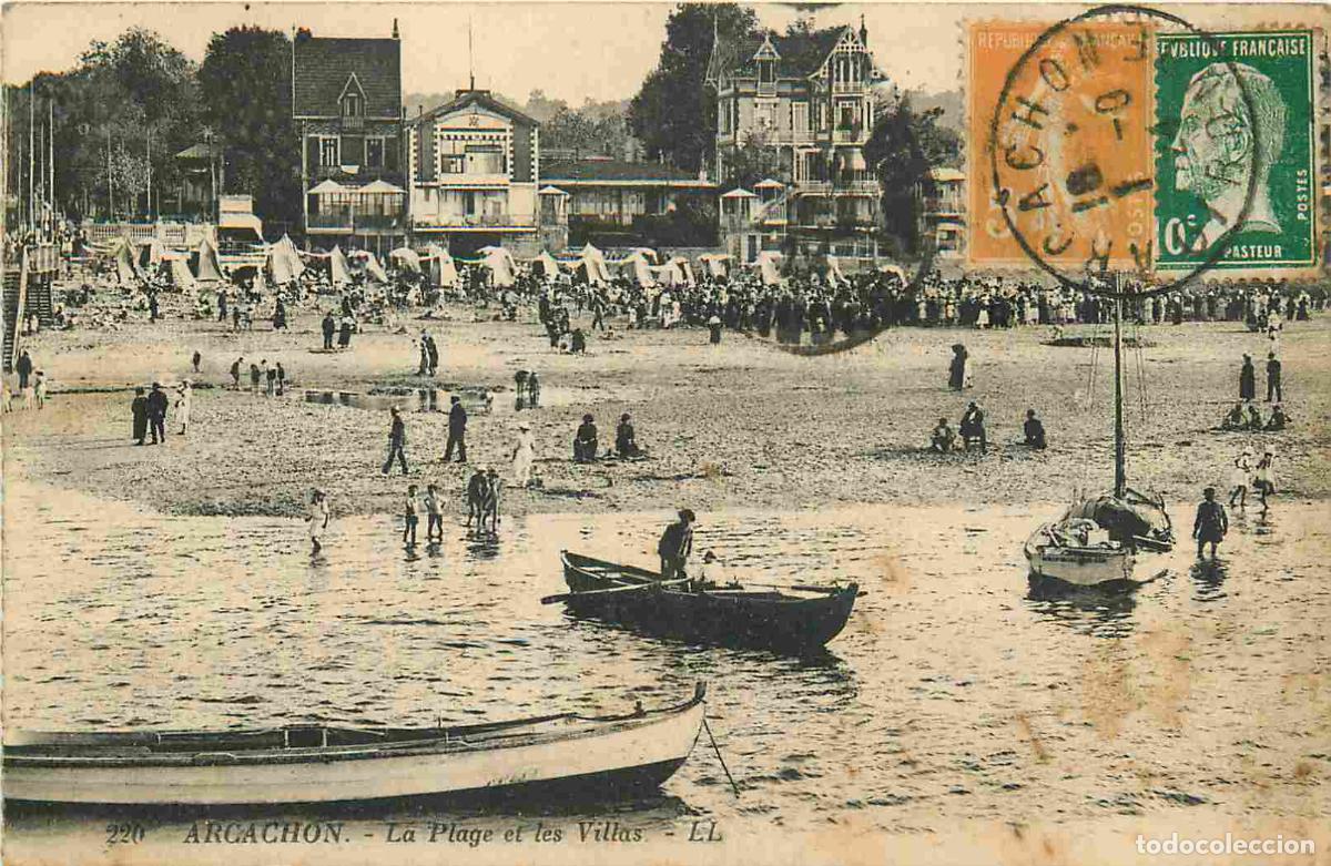 Cartes Postales: France - 33 - Arcachon - La plage et les villas - Anim&eacute;e - CPA - Oblit&eacute;ration de 1924 - Voir Scans R