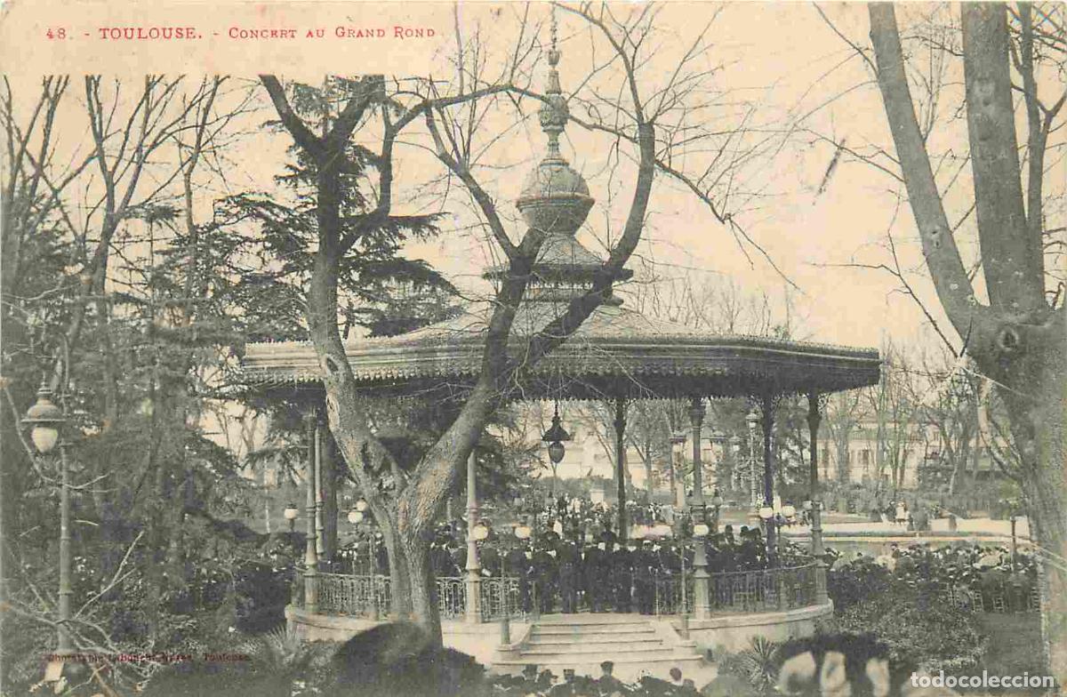 Postais: France - 31 - Toulouse - Concert au grand rond - Kiosque &agrave; musique - CPA - Oblit&eacute;ration de 1905 - Vo