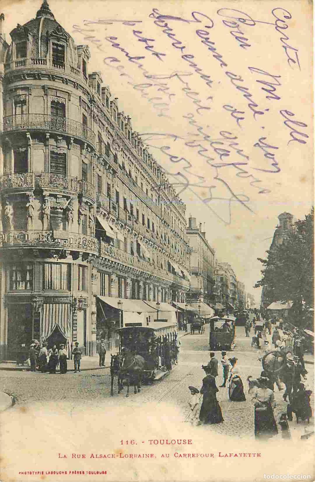 Postais: France - 31 - Toulouse - La rue Alsace Lorraine au carrefour Lafayette - Anim&eacute;e - CPA - Voir Scans R