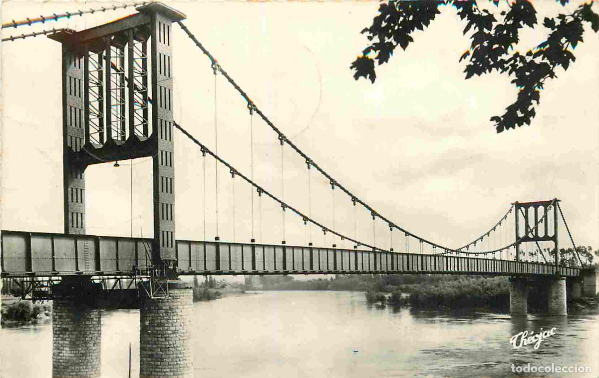 Postkarten: France - 47 - Marmande - Plan suspendu sur la Garonne - Mention Photographie v&eacute;ritable - Carte Dente