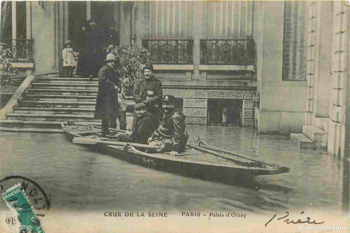 Postkarten: France - 75 - Paris - Crue de la Seine de janvier 1910 - Palais d'Orsay - Anim&eacute;e - CPA - Oblit&eacute;ratio