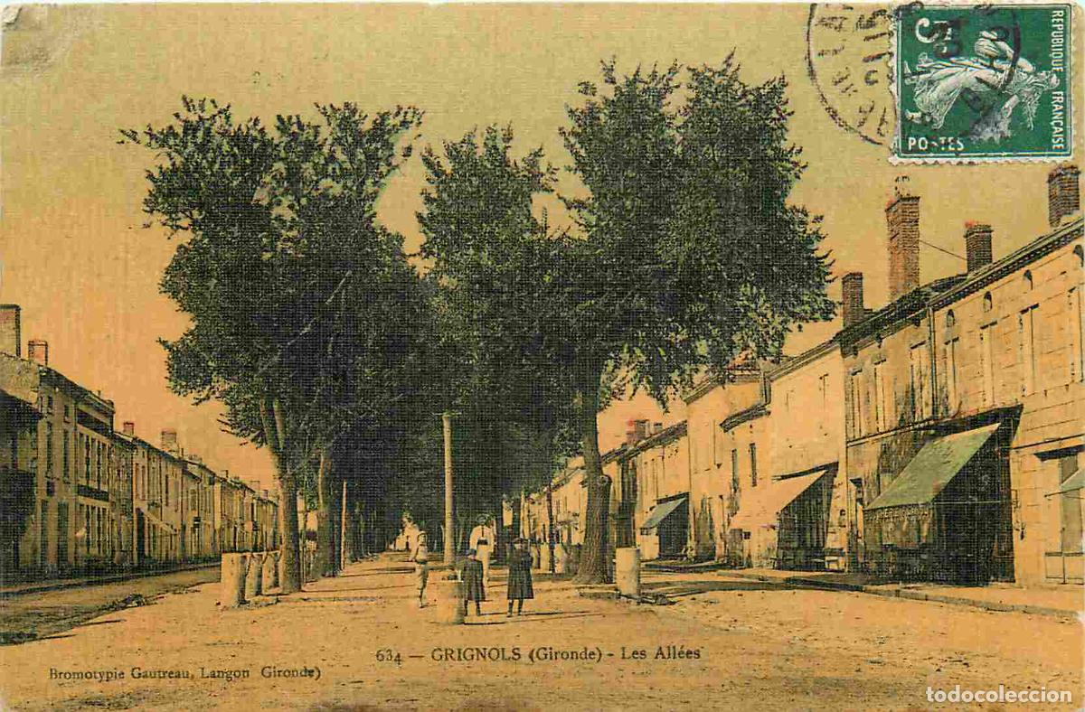 Postais: France - 33 - Grignols - Les all&eacute;es - Anim&eacute;e - CPA - Oblit&eacute;ration de 1908 - Voir Scans Recto-Verso