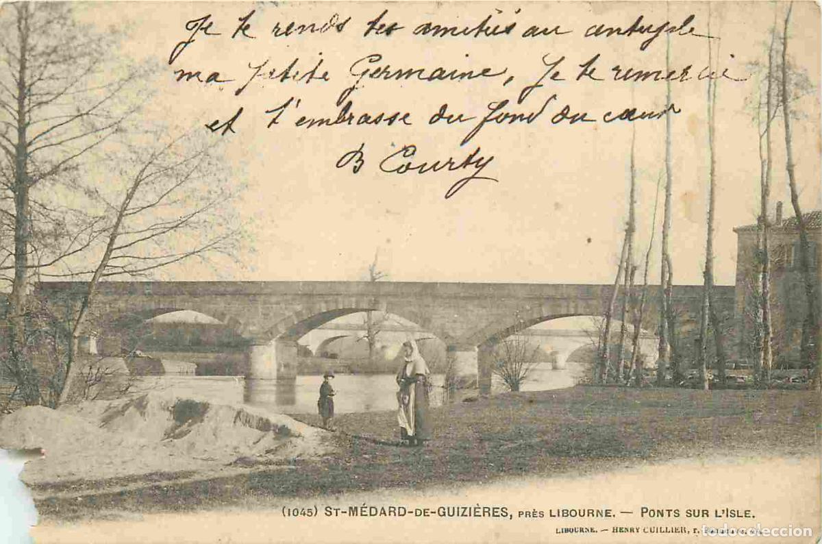 Postais: France - 33 - Saint M&eacute;dard de Guizi&egrave;res - pr&egrave;s Libourne - Porte sur l'Isle - Anim&eacute;e - Pr&eacute;curseur - C