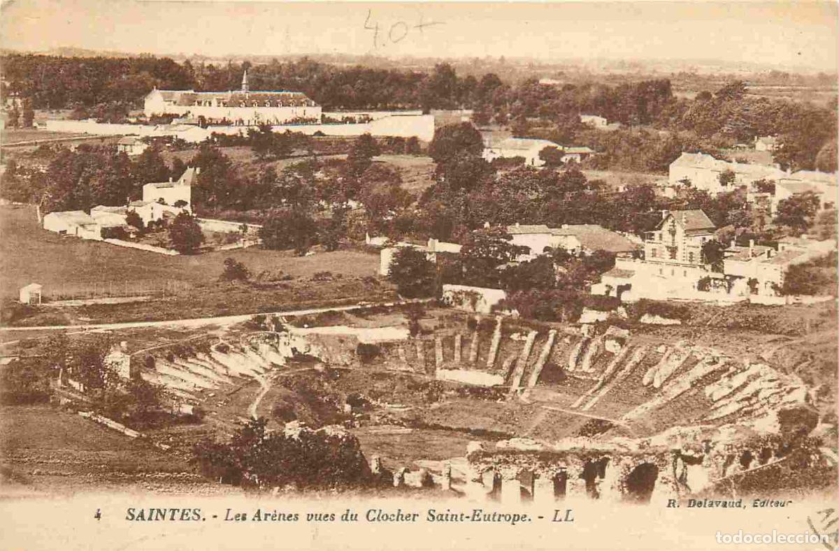 Postais: France - 17 - Saintes - Les Ar&egrave;nes vues du clocher Saint-Eutrope - CPA - Oblit&eacute;ration de 1920 - Voir