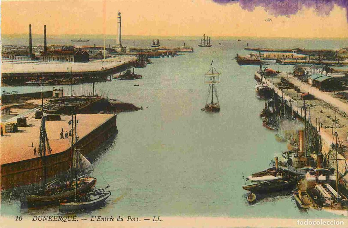 Postais: France - 59 - Dunkerque - L'entr&eacute;e du port - Coloris&eacute;e - Carte provenant d'un Carnet - CPA - Voir Sc