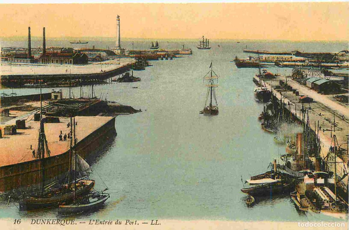 Postkarten: France - 59 - Dunkerque - L'entr&eacute;e du port - Coloris&eacute;e - Carte provenant d'un Carnet - CPA - Voir Sc