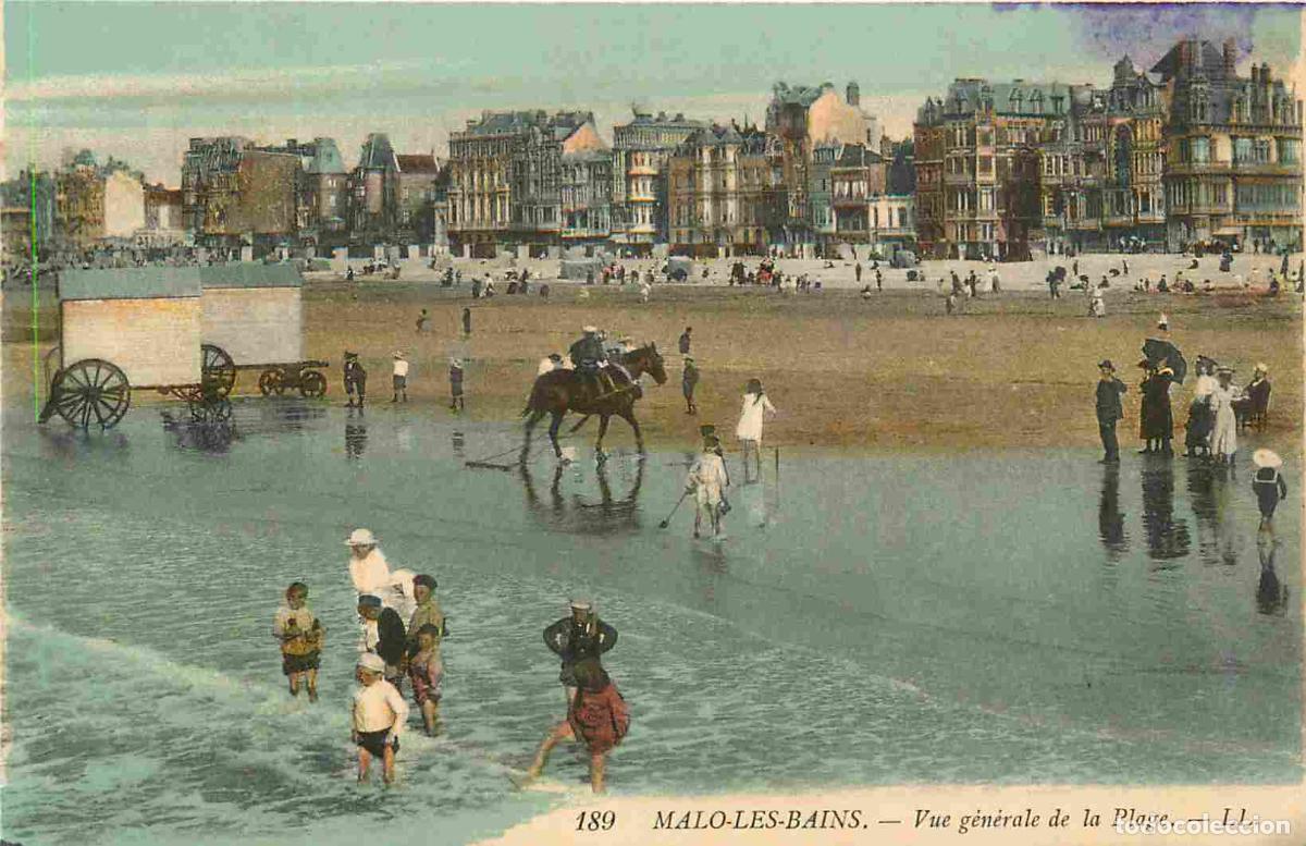 Postkarten: France - 59 - Malo les Bains - Vue g&eacute;n&eacute;ral de la plage - Anim&eacute;e - Coloris&eacute;e - Carte provenant d'un C