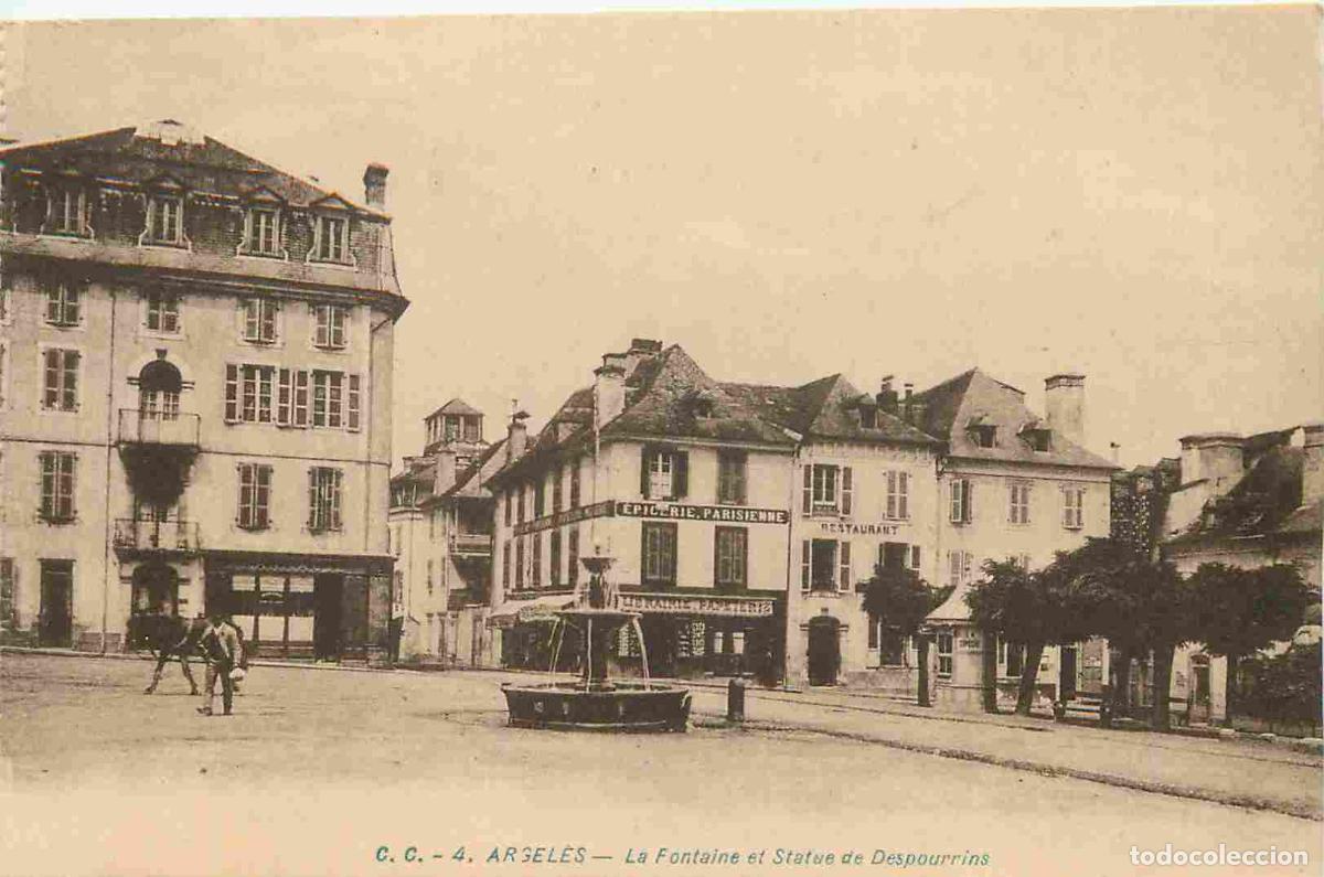 Postkarten: France - 65 - Argel&egrave;s Gazost - La Fontaine et statue de Despourrins - Anim&eacute;e - Carte provenant d'un
