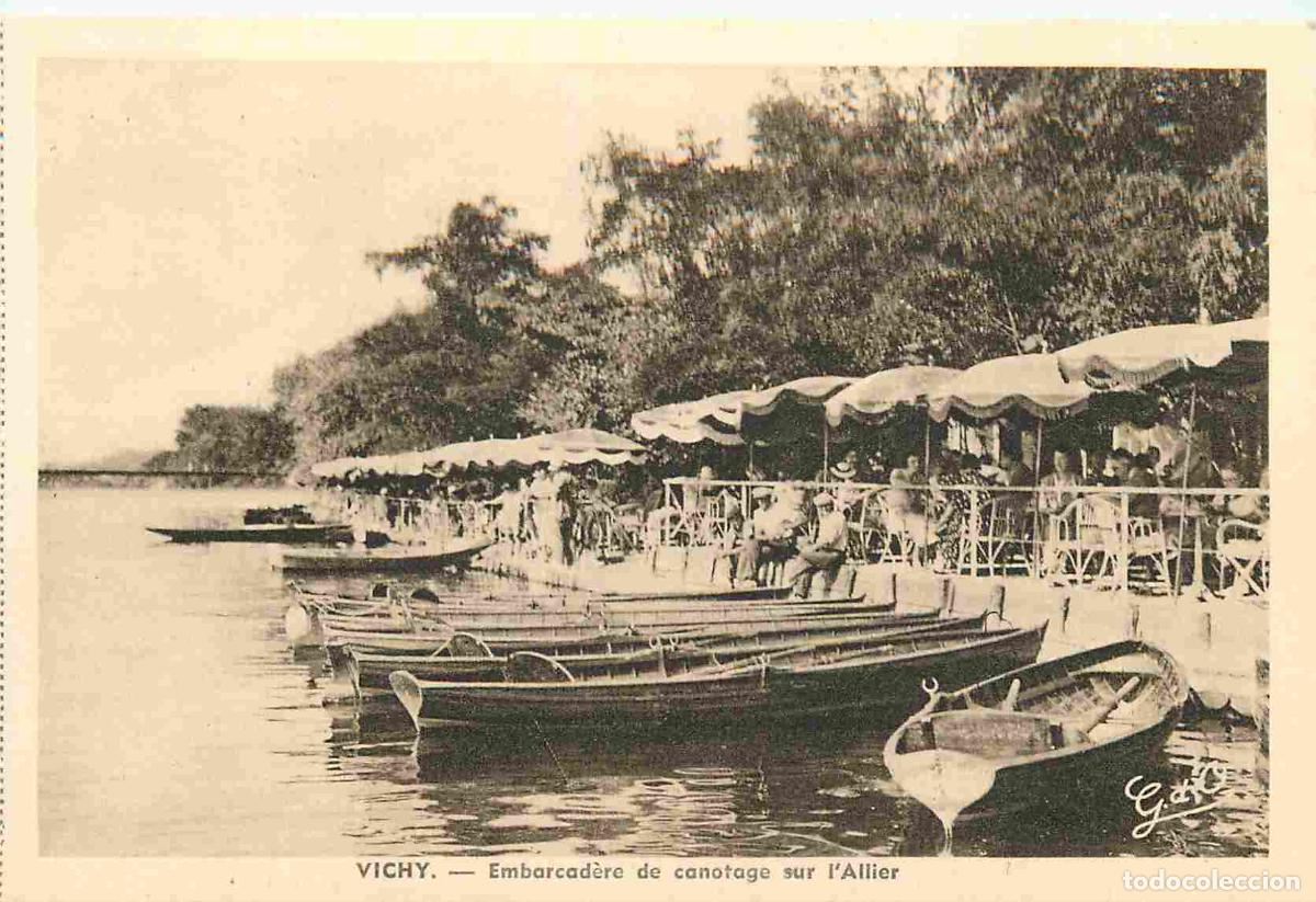 Postcards: France - 03 - Vichy - Embarcad&egrave;re du canotage sur l'Allier - Anim&eacute;e - Carte provenant d'un Carnet -