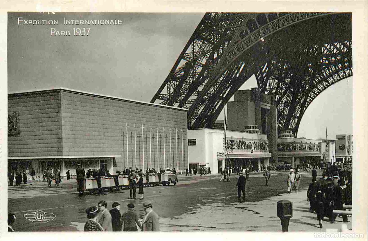 Postales: France - 75 - Paris - Exposition internationale de 1937 - Vue d'ensemble c&ocirc;t&eacute; Champ de Mars - Tour E