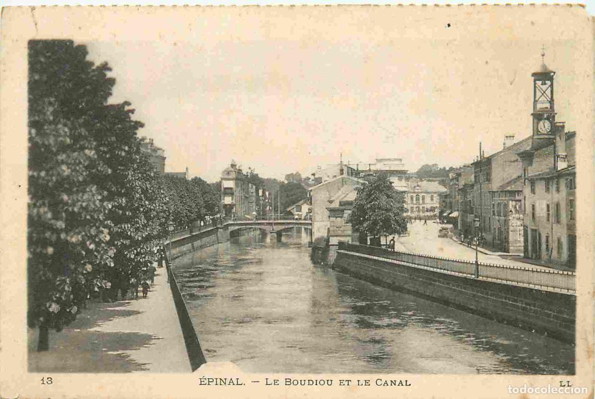 Cartoline: France - 88 - Epinal - Le Boudiou et le canal - Carte provenant d'un carnet - CPA - Etat l&eacute;g&egrave;rement