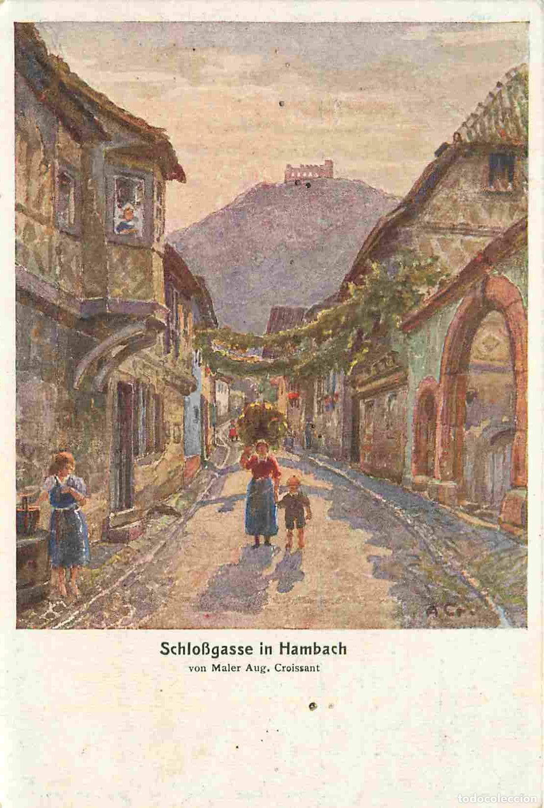 Postcards: France - 57 - Hambach - SchloBgasse in Hambach - illustration - Coloris&eacute;e - CPA - Voir Scans Recto-V