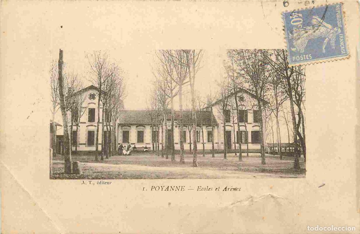 Postais: France - 40 - Poyanne - Ecoles et Ar&egrave;nes - CPA - Oblit&eacute;ration - Etat pli - Voir Scans Recto-Verso