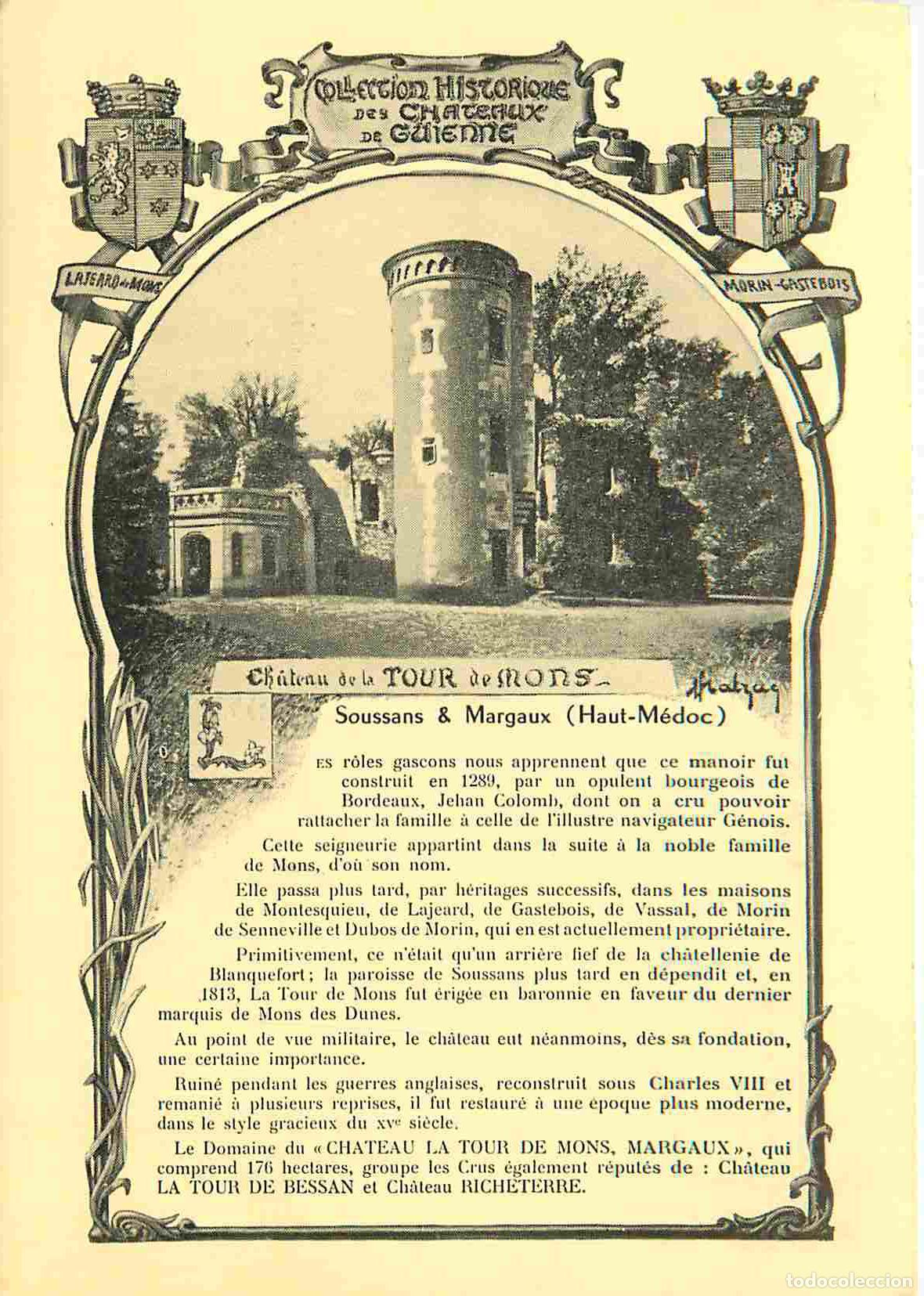 Postais: France - 33 - Soussans par Margaux - Ch&acirc;teau de la tour de Mons - CPA - Voir Scans Recto-Verso