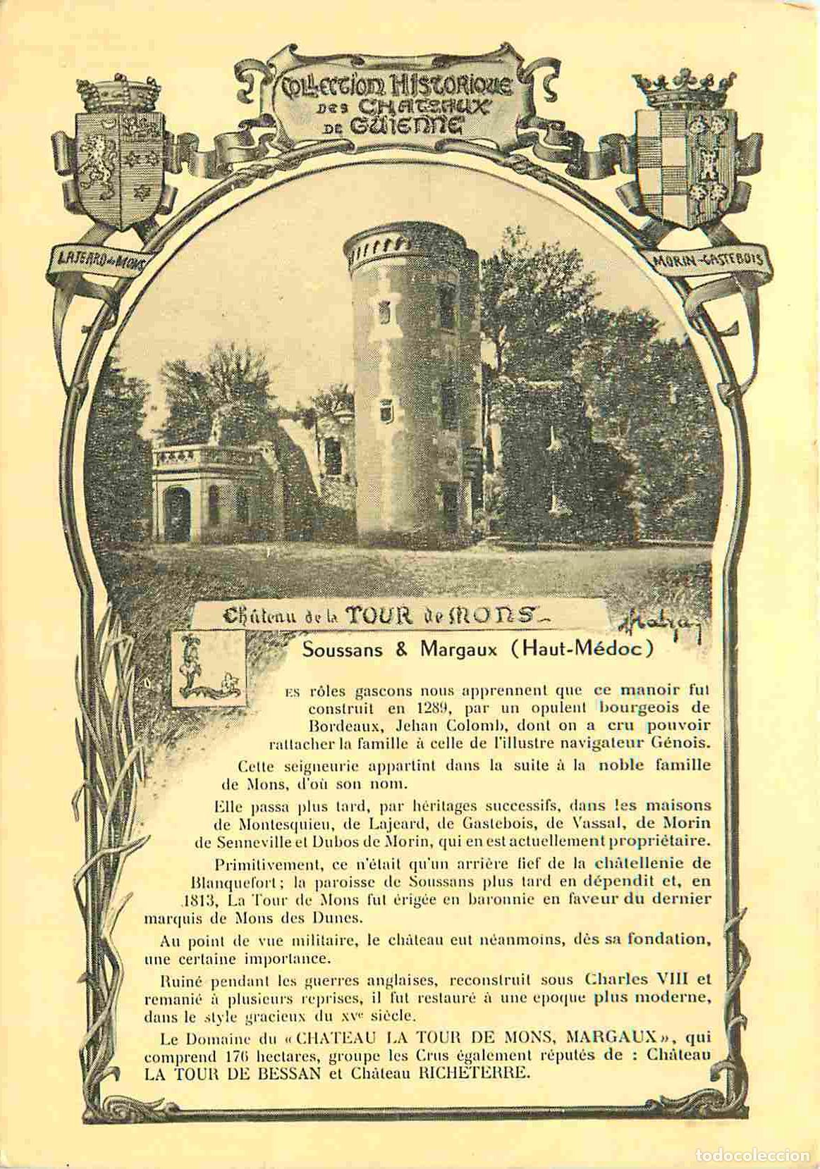 Postais: France - 33 - Soussans par Margaux - Ch&acirc;teau de la tour de Mons - CPA - Voir Scans Recto-Verso
