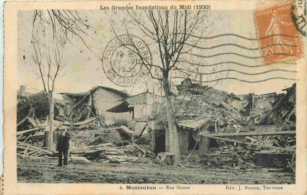 Postais: France - 82 - Montauban - Les grandes inondations du Midi de 1930 - Rue Neuve - Anim&eacute;e - Carte prov
