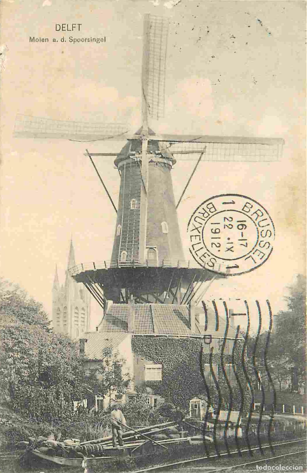 Cartes Postales: Pays-Bas - Delft - Moien a d Spoorsingel - Anim&eacute;e - CPA - Oblit&eacute;ration de 1912 - Etat l&eacute;g&egrave;rement cro