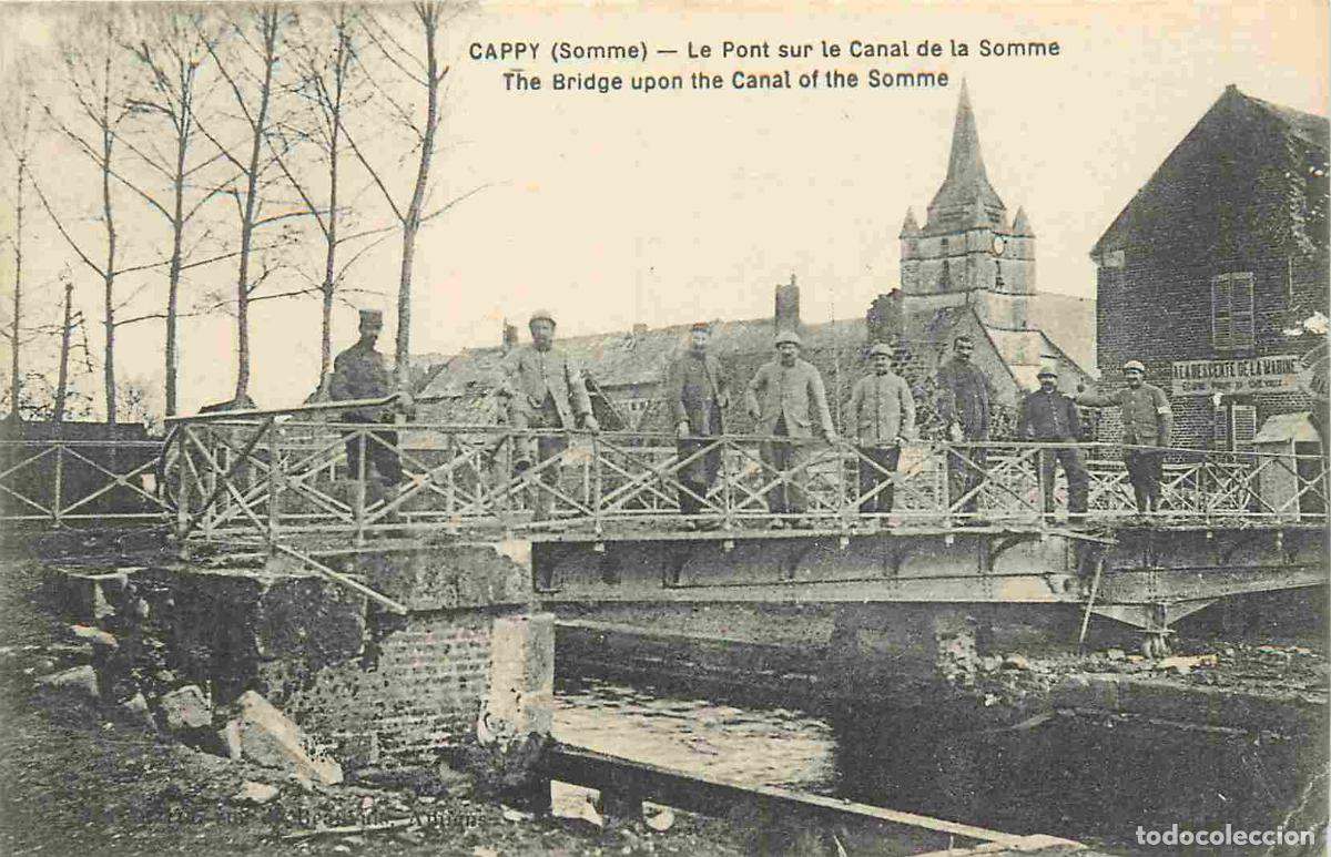Cartes Postales: France - 80 - Cappy - Le pont sur le canal de la Somme - Anim&eacute;e - Soldats - Guerre 1914-18 - Militar