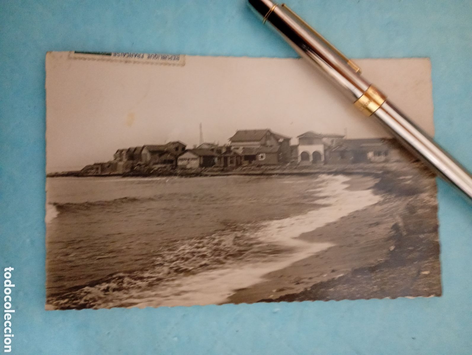 Postales: VINTAGE FOS SUR MER (B. DU RH.) POINTE ST. GERVAIS B/N CIRCULADA - ART. TARDY MARSEILLE 1954 R1436