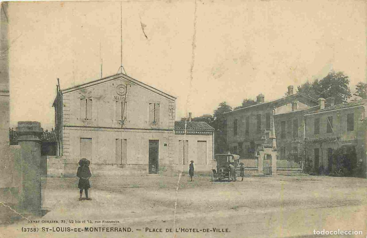Cartes Postales: 33 - Saint Louis de Montferrand - Place de l'h&ocirc;tel de ville - Anim&eacute;e - CPA - Oblit&eacute;ration de 1904 -