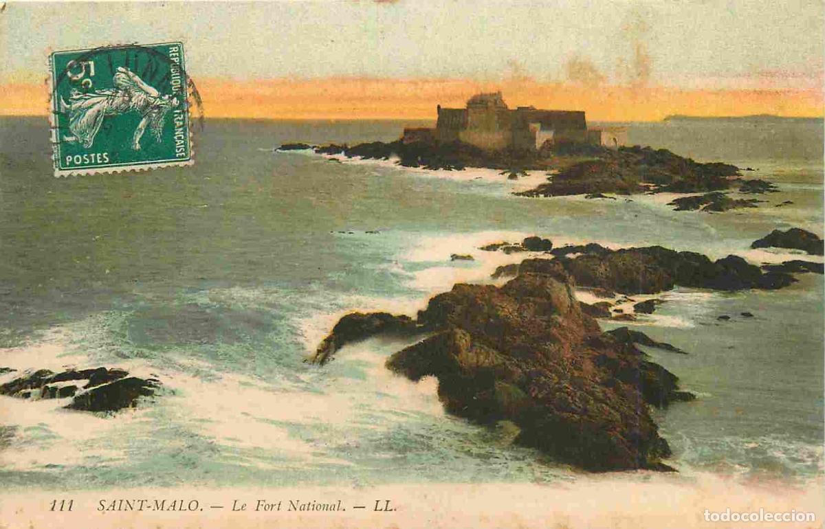 Postais: 35 - Saint Malo - Le fort national - Coloris&eacute;e - CPA - Oblit&eacute;ration de 1917 - Voir Scans Recto-Verso