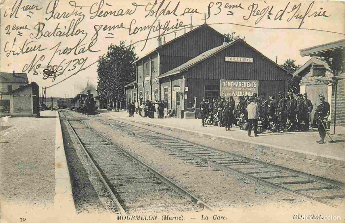 Postais: 51 - Mourmelon - La gare - Anim&eacute;e - CPA - Oblit&eacute;ration de 1915 - Voir Scans Recto-Verso