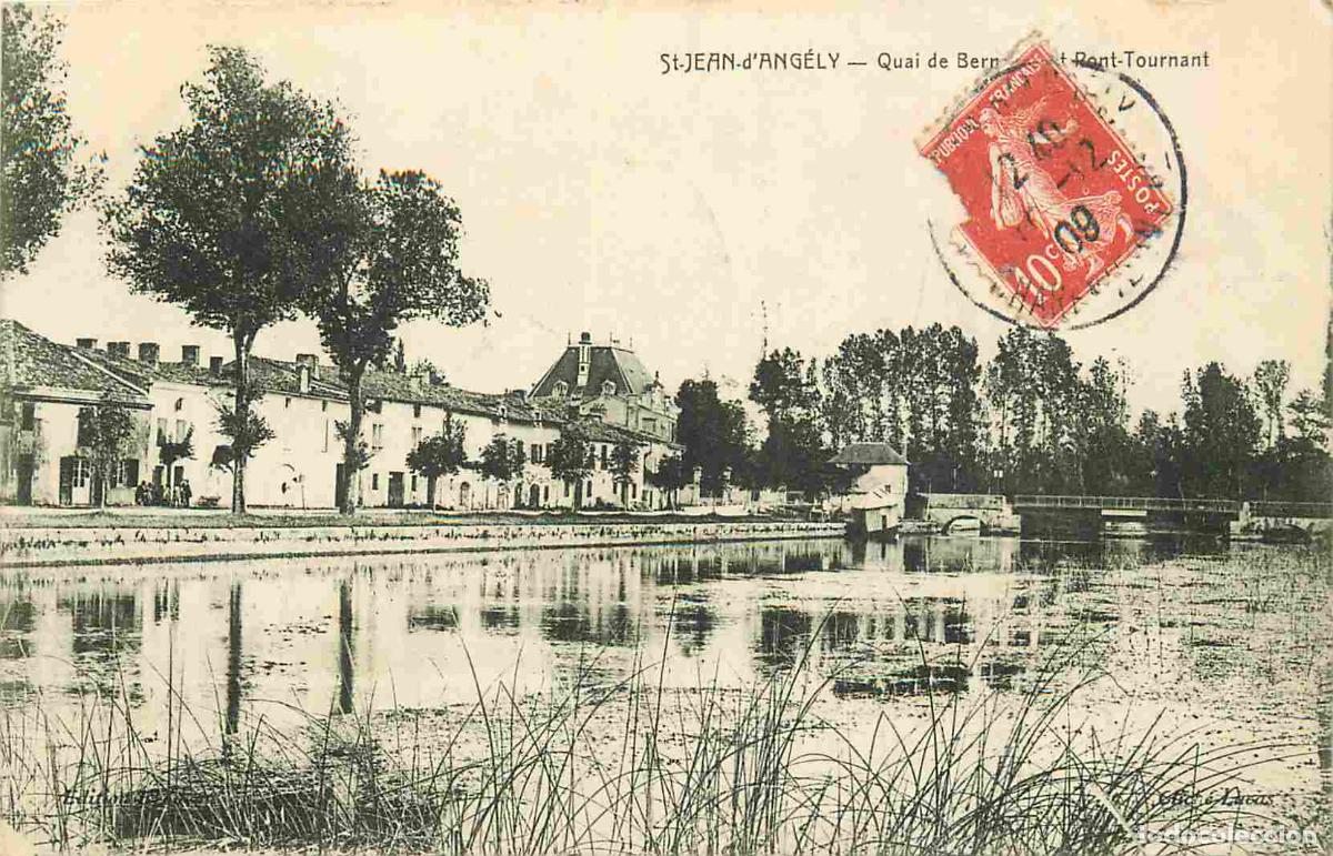 Postkarten: 17 - Saint-Jean-d'Angely - Quai et Pont Tournant - CPA - Oblit&eacute;ration de 1909 - Voir Scans Recto-Ver