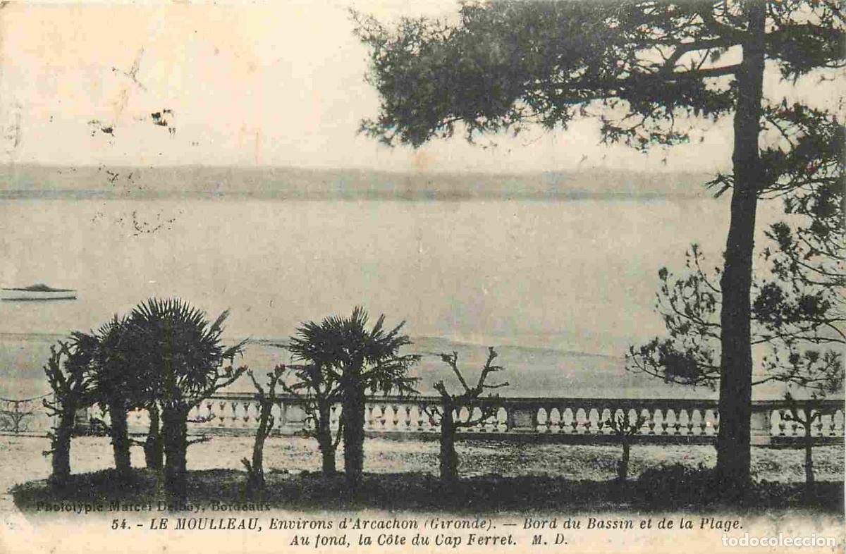 Postkarten: 33 - Le Moulleau - Bord du bassin et de la plage - au fond la c&ocirc;te du Cap Ferret - CPA - Oblit&eacute;ratio