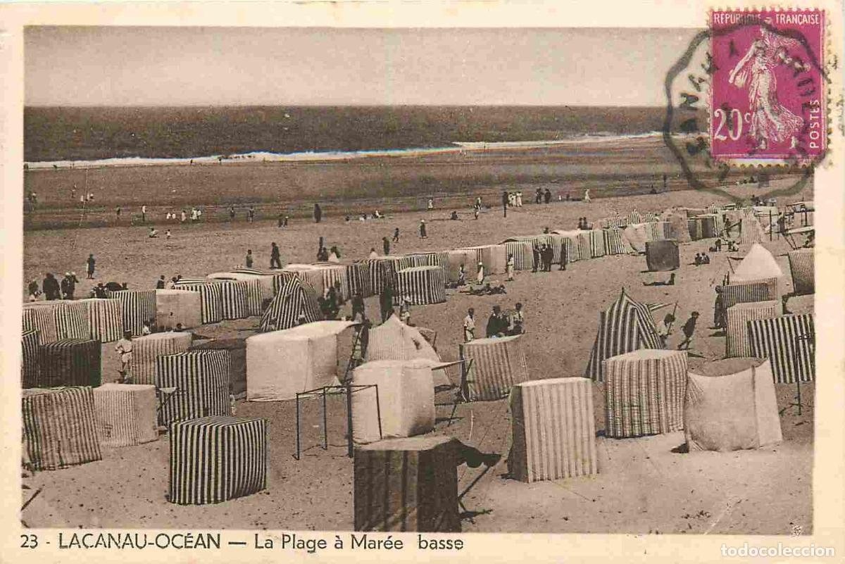 Postkarten: 33 - Lacanau Oc&eacute;an - La plage &agrave; mar&eacute;e basse - CPA - Oblit&eacute;ration de 1935 - Voir Scans Recto-Verso