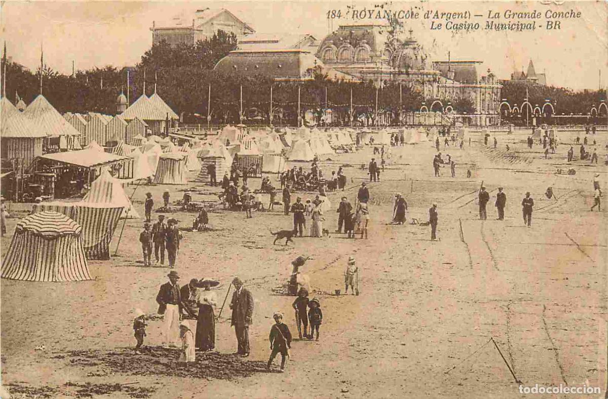 Cartoline: 17 - Royan - La grande Conche - Le casino municipal - Anim&eacute;e - CPA - Oblit&eacute;ration de 1916 - Etat fro