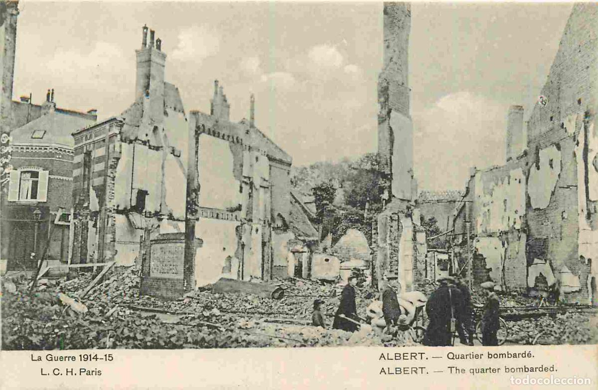 Cartoline: 80 - Albert - Guerre 1914-1918 - Quartier bombard&eacute; - Anim&eacute;e - CPA - Oblit&eacute;ration de 1915 - Voir Scan