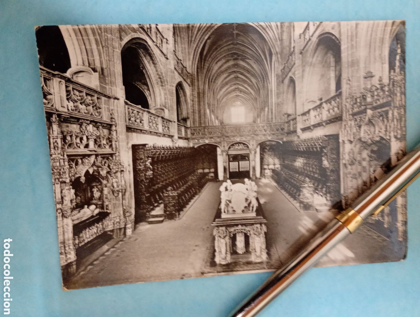 Postales: POSTAL VINTAGE BOURG EN BRESSE EGLISE DE BROU, LE CHOEUR, LA NEF, LE TOMBEAU B/N S/C S.C.M.H. R1451