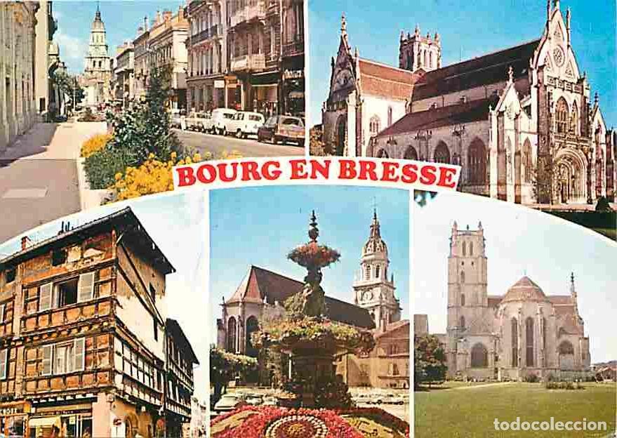 Postais: Francia - 01 - Bourg en Bresse - Multivues - Automobiles - Flamme Postale - CPM - Voir Scans Recto-V