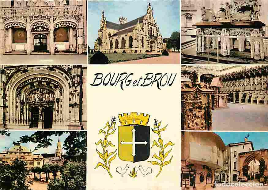 Postais: Francia - 01 - Bourg en Bresse - Eglise de Brou - Multivues - Blasons - CPM - Voir Scans Recto-Verso