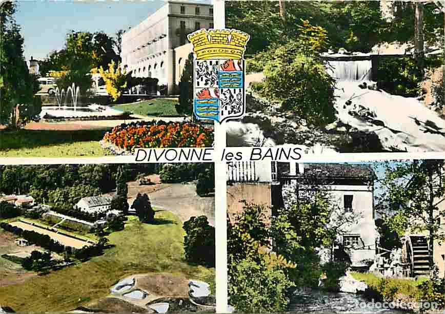 Postkarten: Francia - 01 - Divonne les Bains - Multivues - Blasons - Flamme Postale - CPM - Voir Scans Recto-Ver