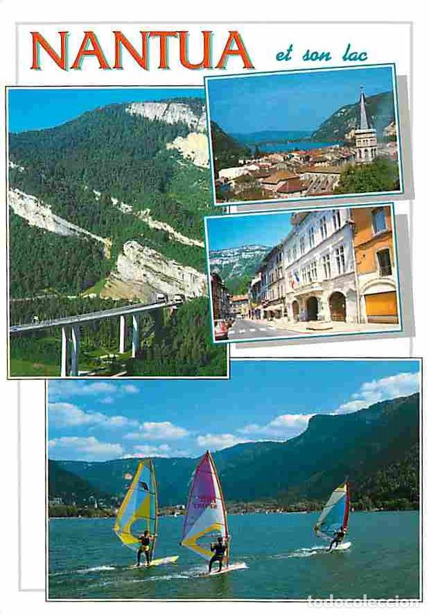 Postkarten: Francia - 01 - Nantua - Multivues - Le Lac de Nantua - Planche &agrave; Voile - Carte Neuve - CPM - Voir Sc