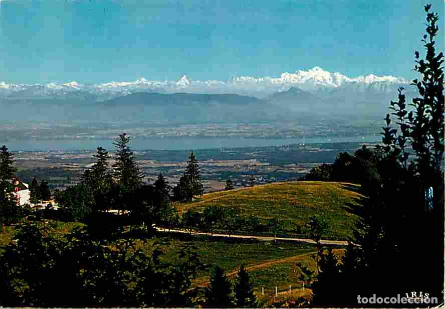 Postais: Francia - 01 - Le Col de la Faucille - Panorama sur le Lac de Gen&egrave;ve et le Massif du Mont Blanc - Fl
