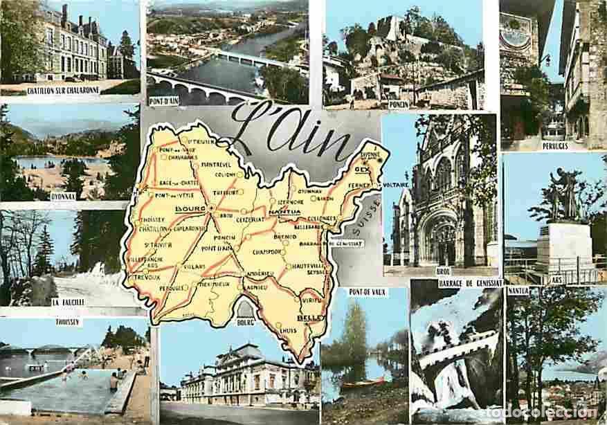 Postais: Francia - 01 - Ain - Multivues - Carte G&eacute;ographique - CPM - Voir Scans Recto-Verso