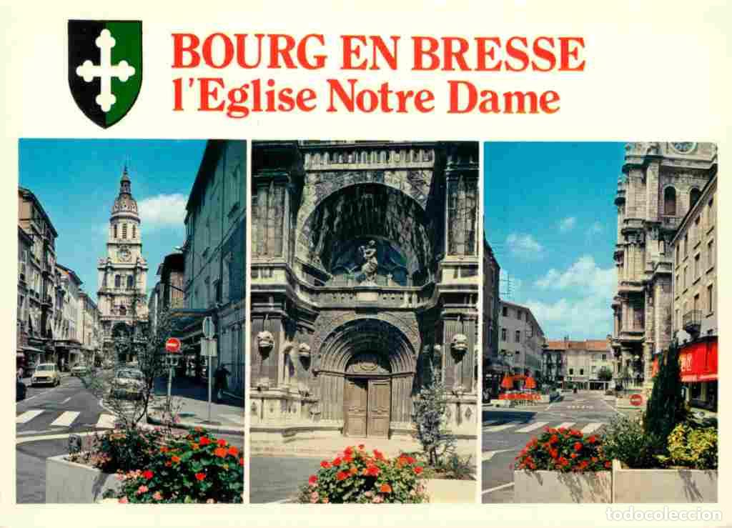 Postkarten: Francia - 01 - Bourg en Bresse - Eglise Notre Dame - Multivues - Blasons - CPM - Voir Scans Recto-Ve