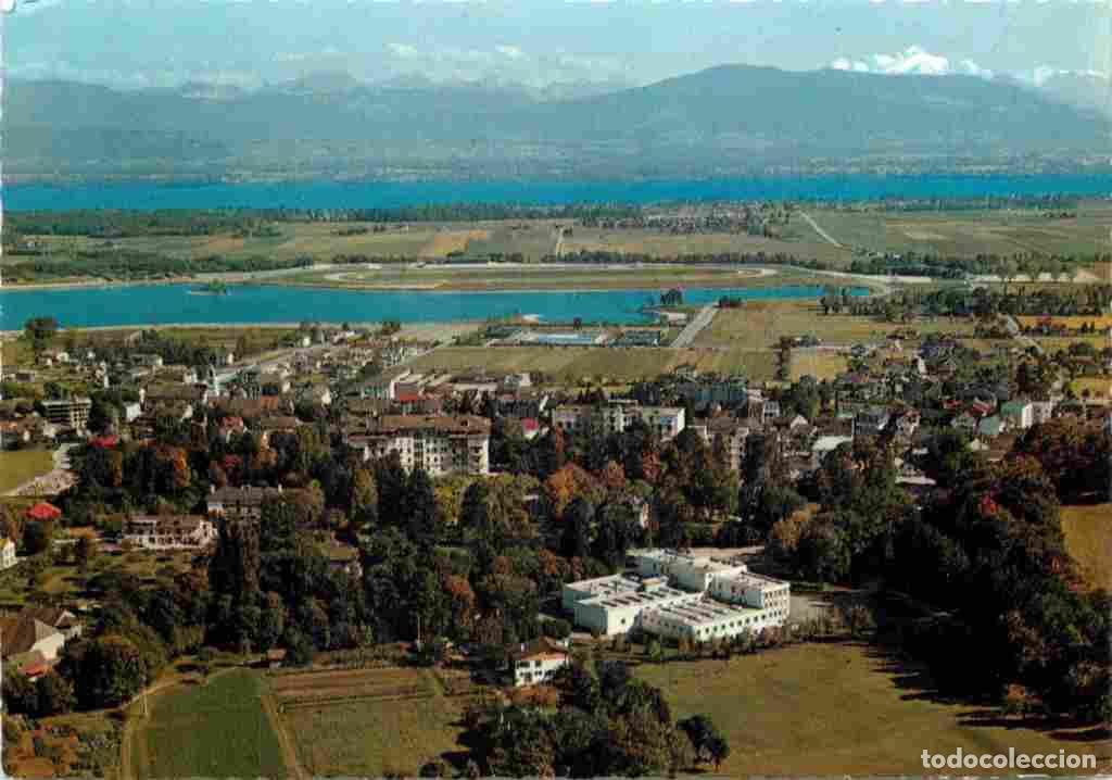 Postkarten: Francia - 01 - Divonne les Bains - Vue G&eacute;n&eacute;rale a&eacute;rienne - le Lac de Divonne le lac L&eacute;man et la Chai