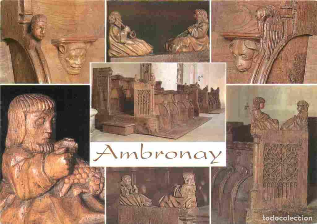 Postales: Francia - 01 - Ambronay - Abbaye Notre-Dame - Multivues - Les stalles en d&eacute;tail - Boiseries - Art Re